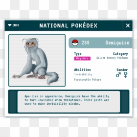 Demiguise Pokédex - Newt Scamander Pokemon, HD Png Download - fantastic beasts png