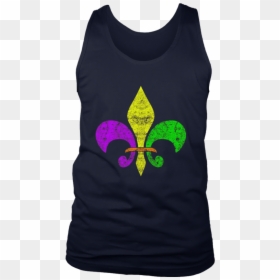 Fleur De Lis Mardi Gras New Orleans Funny Top T-shirt - T-shirt, HD Png Download - mardi gras fleur de lis png