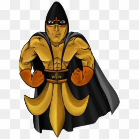 Superhero Fleur De Lis Black And Gold - Superhero, HD Png Download - gold fleur de lis png