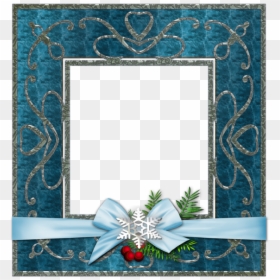 Marco De Fotos De Navidad Azul - Frame Christmas Card Frames, HD Png Download - marcos de navidad png