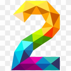 Cute Letters, Number Two, Printable Numbers, Alphabet - Colourful Triangles Number Two, HD Png Download - number two png