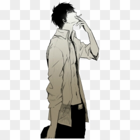 Drawn Smoking Transparent Background - Anime Bad Boy Smoking, HD Png Download - anime smoke png