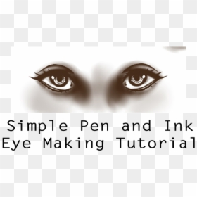 Simple Pen And Ink Eye Making Tutorial - Eye Liner, HD Png Download - realistic eyes png