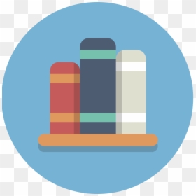 Circle Icons Bookshelf - Library Flat Icon Png, Transparent Png - bookshelf icon png