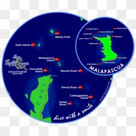 Click Dive Sites - Malapascua Island Philippines Map, HD Png Download - philippine map png