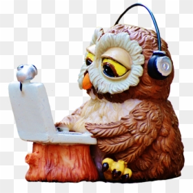 Free Photo Funny Notebook Computer Laptop Headphones - Owl With Computer, HD Png Download - notebook emoji png
