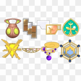Pokemon X Badges Png, Transparent Png - png badges