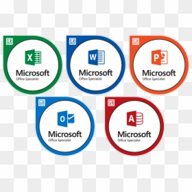 Digital Microsoft Badges For Excel, Word, Powerpoint, - Microsoft Office Specialist Badge, HD Png Download - png badges