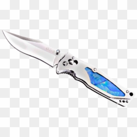 #knife #blue #silver #weapon #stab #cut #dope #swag - Utility Knife, HD Png Download - stab png