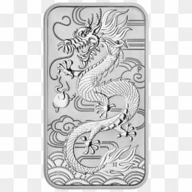 Dragon 1oz Silver Coin 2018 Rectangular - 2018 Australia 1 Oz Silver Dragon Rectangular Bu, HD Png Download - silver dragon png