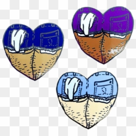 Butt Heart Cutoffs Pin, HD Png Download - butthole png