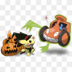 #pokemon #pichu #rotom #pumpkin #halloween - Trick Or Treating Pokemon, HD Png Download - rotom png