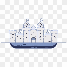 Fortressa - Castle Surrounded By Water Cartoon, HD Png Download - fortress png