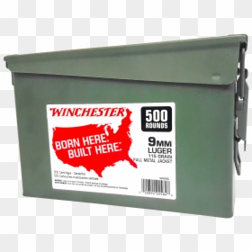 Winchester 9mm Ammunition Ww9c 115 Grain Full Metal - Winchester 9mm 500 Pack, HD Png Download - 9mm bullet png