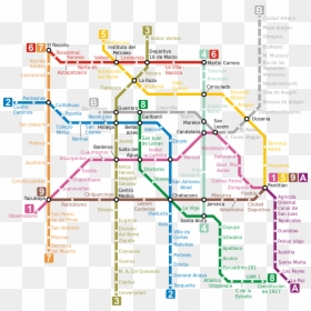 Mapa Metro Ciudad Mexico - Mexico City Metro Map, HD Png Download - mapa mexico png