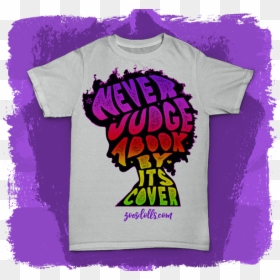 Afro Silhouette Tee Rainbow 1 Purple Bg - Illustration, HD Png Download - rainbow afro png