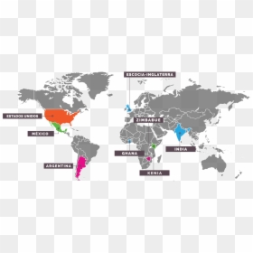 Mapa De Colaboradores - World Map, HD Png Download - mapa mexico png