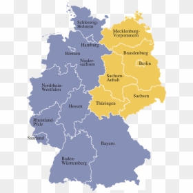 16 German States, HD Png Download - germany map png