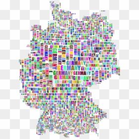Germany Map Typography Prismatic, HD Png Download - germany map png