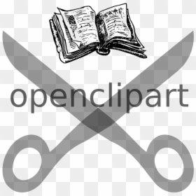 Openclipart Scissors Remix - Old Book Clipart Black And White, HD Png Download - remix png