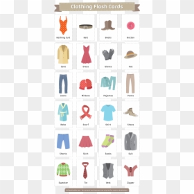 Free Printable Clothing Flash Cards - Spanish Body Parts Printable Flashcards, HD Png Download - flashcards png