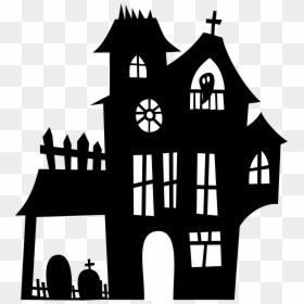 Silhouette Of A Haunted House, HD Png Download - spooky forest.png