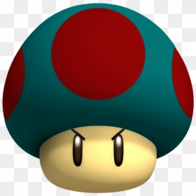 Dark Mushroom Mario, HD Png Download - mario mushroom png