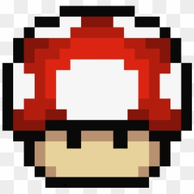 Mario Mushroom Pixel Art, HD Png Download - mario mushroom png