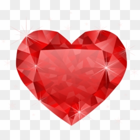 Red Heart Diamond Png, Transparent Png - diamond outline png