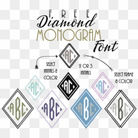 Diamond Monogram Two Initials, HD Png Download - diamond outline png