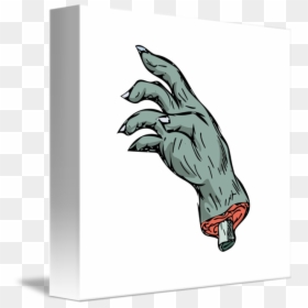 Monster Hand Drawing Cartoon, HD Png Download - zombie hand png