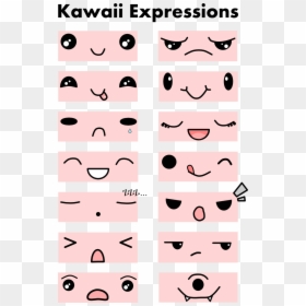 Draw Cute Kawaii Eyes, HD Png Download - kawaii face png