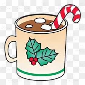 Hot Chocolate With Marshmallows And Candy Cane, HD Png Download - hot chocolate png