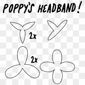 Princess Poppy Headband Template, HD Png Download - trolls poppy png