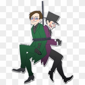 Fan Art Penguin And Riddler, HD Png Download - the riddler png