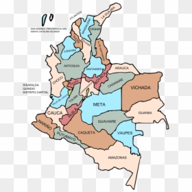 Capitales De Colombia - Departments Of Colombia, HD Png Download - mapa venezuela png