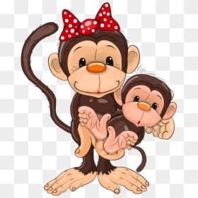 Transparent Baby Clipart - Mother Monkey Cartoon, HD Png Download - puppy monkey baby png