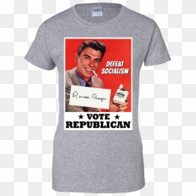 Defeat Socialism Vote Republican Ronald Reagan Shirt, - Ronald Reagan T Shirt, HD Png Download - reagan png