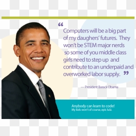 Hour Of Code Resources - Barack Obama Coding Quote, HD Png Download - obama transparent png