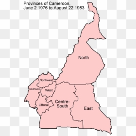 Cameroon Provinces 1972-1983 - Les 7 Provinces Du Cameroun, HD Png Download - north south east west png