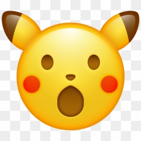 Pikachu Surprised Face Emoji, HD Png Download - gasping emoji png