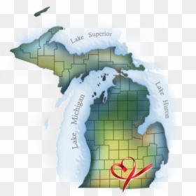 Michigan Map - Black Bear Michigan Map, HD Png Download - michigan mitten png