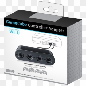 Emio Gamecube Controller Adapter For Wii U Black - Electronics, HD Png Download - nintendo gamecube png