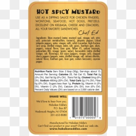 Hot Spicy Mustard 14 Oz Back - Amber, HD Png Download - eddie png