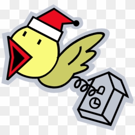 Vector Illustration Of Cuckoo Clock Chimes Time At - Cuckoo Clock, HD Png Download - santa hat vector png
