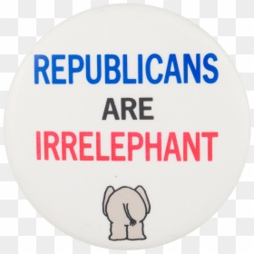 Republicans Are Irrelephant Political Button Museum - Template Follow On Social Network, HD Png Download - gop elephant png