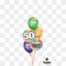 Happy 100th Birthday Balloon, HD Png Download - rainbow confetti png