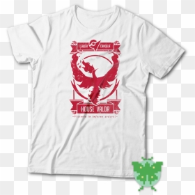 Shirt - Pokemongo - House Valor - White - Cerveza Y Rock Frases, HD Png Download - pokemon go valor png