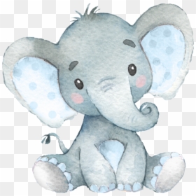Cartoon Boy Baby Elephant, HD Png Download - baby elephant baby shower png
