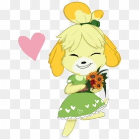 Isabelle And Sunflowers - Cartoon, HD Png Download - isabelle png